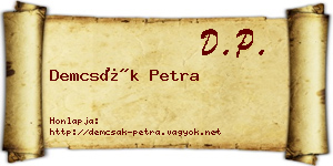 Demcsák Petra névjegykártya